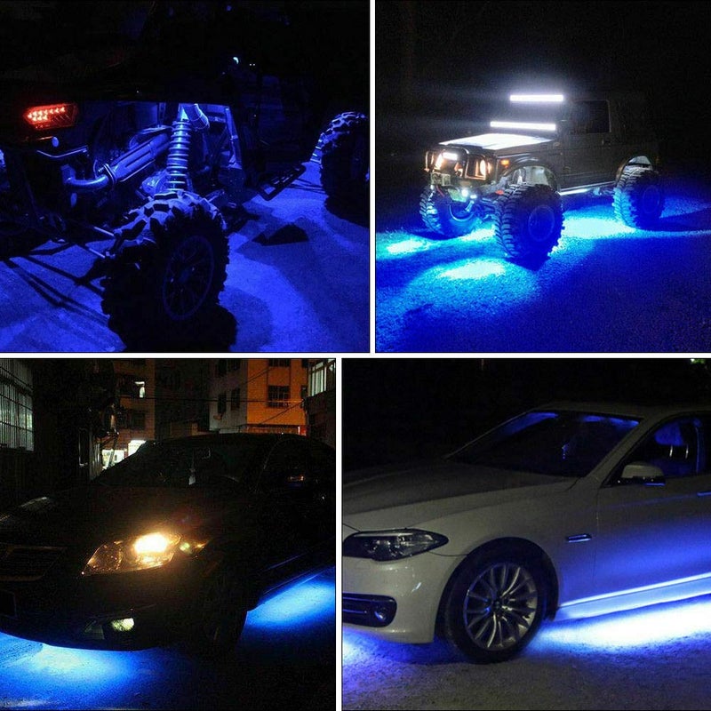 FABOOD F 4 Pods LED Rock Light for Jeep ATV SUV Offroad Car Truck Boat Underbody Glow Trail Rig Lamp Underglow LED Neon Lights Waterproof 12V 24V Yellow Orange (Amber) - Image 2